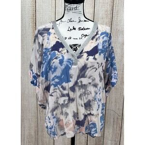 JUICY COUTURE Top Los Angeles Women's Size XL Blush Floral High-Low Blouse‎